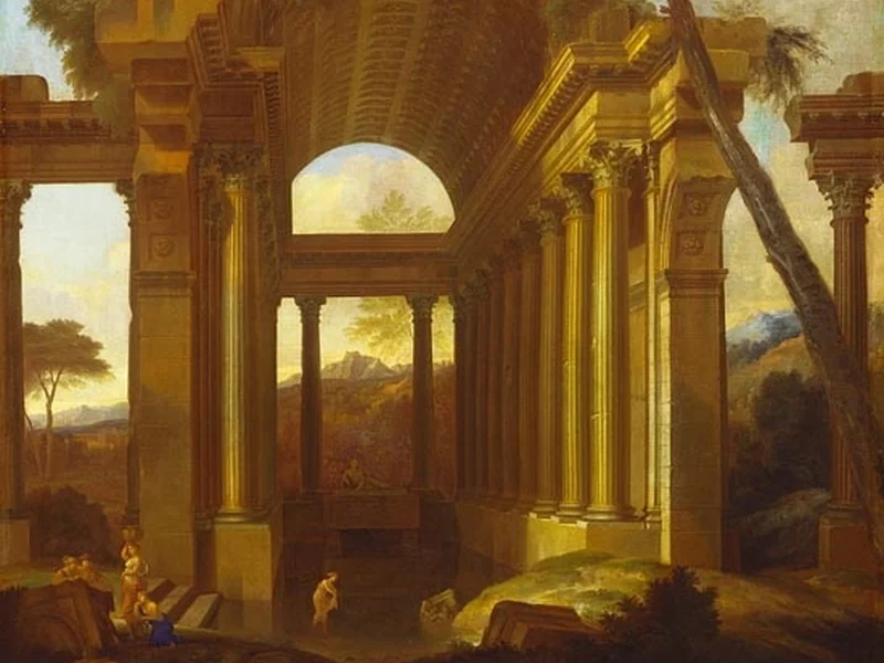 1630-Jacques Rousseau - Una rovina in un paesaggio